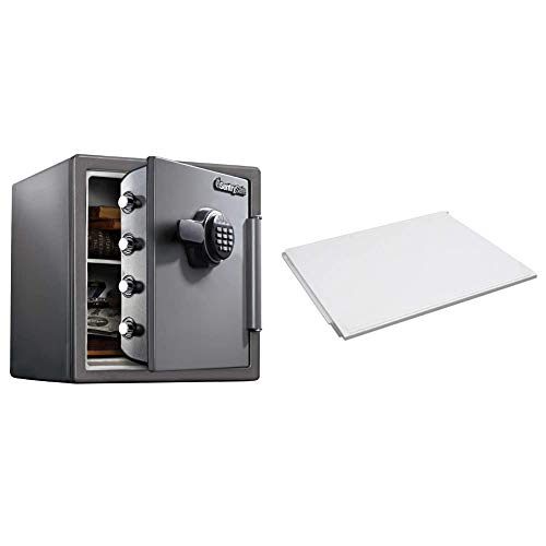 SentrySafe SF123ES Fireproof Safe with Digital Keypad 1.23 Cubic Feet, Black & 903 Shelf Accessory, for SFW082 and SFW123 Fire Safes, White