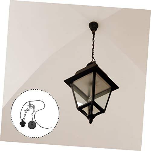 Lámpara colgante E27 cadena de hierro 1 metro soporte negro accesorio vintage cocina Gatuida 4