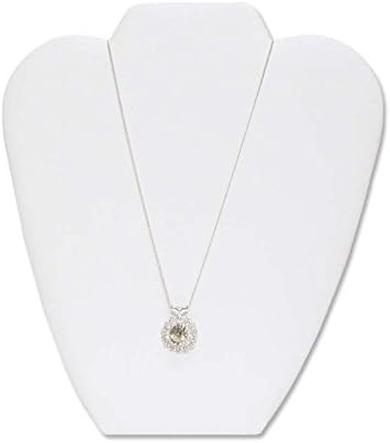 Necklace Display Short White Leatherette