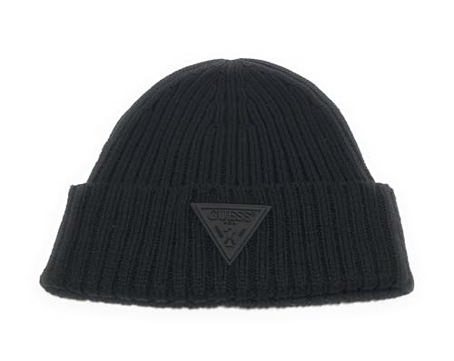 Bonnet Guess logo patché style jeans homme pour les sorties froides en ville