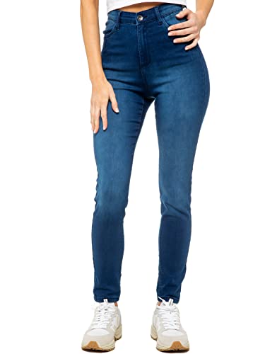 Jeans skinny pour femme ENZO bleu taille 46 pantalon stretch stretch décontracté avec poches