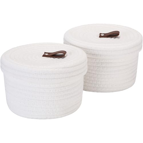 Sea Team 2er-Set Baumwollkordel Aufbewahrungskorb mit Deckel, Rundes...