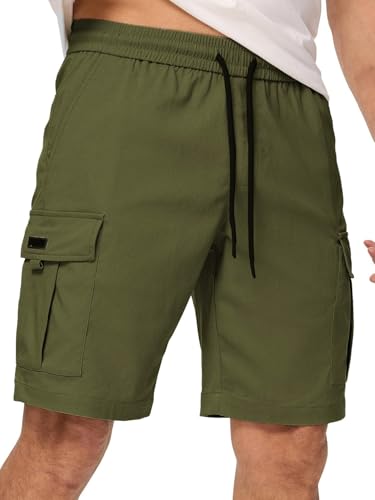 Image of Vogaan Men's Cotton Blend Multi Color Cargo Shorts | Regular Fit | 5 Pocket Casual Utility Shorts