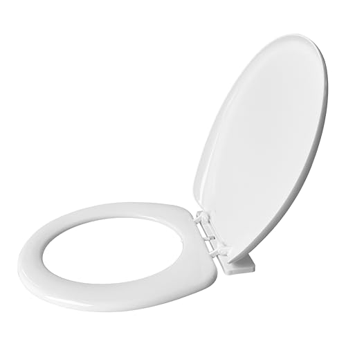 Image of LUXART Toilet Seat Cover 17L x 14.5W CM - Indian Commode Oval Seat Cover With Round Edge | EWC Non-Soft Close Commode Cover With Installation Kit | PP Western Toilet Cover For Bathroom, Commercial Use
