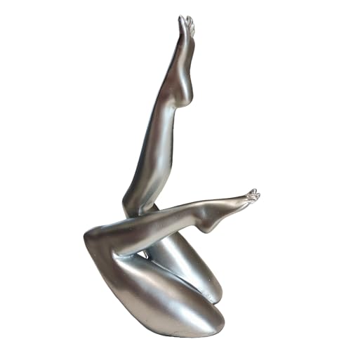 Estatua decorativa Elegant Legs para sala, color plateado