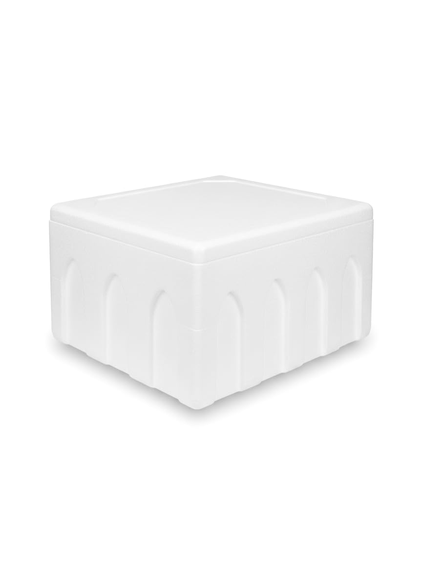 E-Kool 30 Liters Ice Storage Box – Heavy-Duty EPS Insulated Cooler | Keeps Ice Fresh | Portable Cold Storage Box for Camping, Travel, Beach, Fishing, Food & Medicine (Medium)