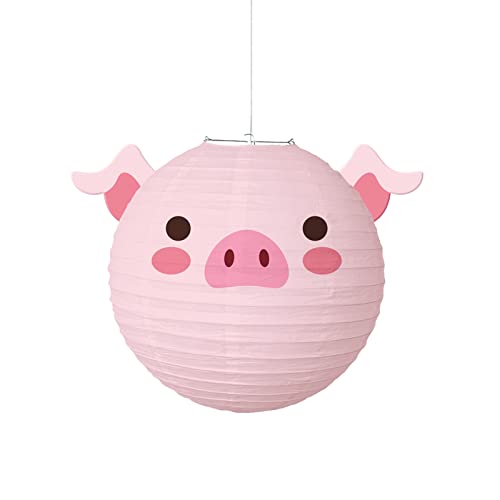 Erhigher Faroles de papel con estampado de animales, farol de animales de granja, lindos dibujos animados, decorativos, accesorios de ambiente encantador, accesorios de papel, para festivales