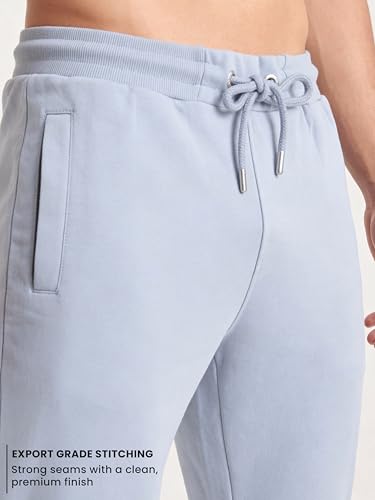 Image of Clans & Hans Men's 100% Pure Cotton Regular Fit Mid Rise Track Pant with Zipper Side Pockets and Back Pocket | Casual Gym Jogging Lounge Wear