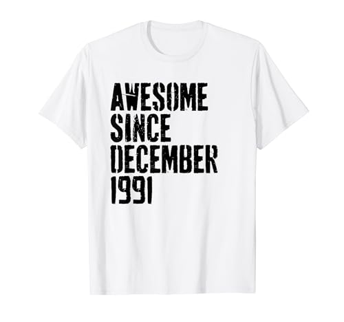 Awesome Since December 1991 33rd Birthday Retro T-Shirt