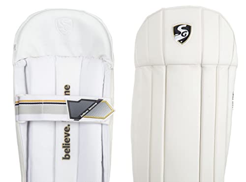 Image of SG Hilite Wicket Keeping Pads- White /Gold- Mens( 17+)