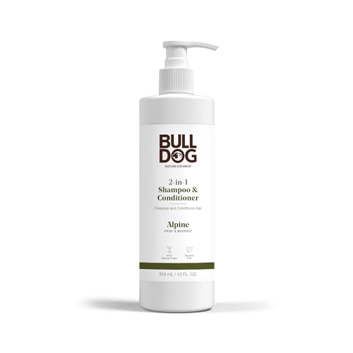 Bulldog Mens Skincare and Grooming 2-in-1 Shampoo and Conditioner, Alpine, 12 Fluid Ounces