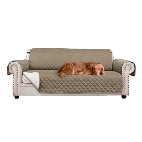 Joyelf Oversize Sofa Slipcover Reversible Sofa Cover, Water Resistant Couch Cover For Dogs Furniture Protector With Elastic Straps For Pets Kids - Brown&Beige #TOP7