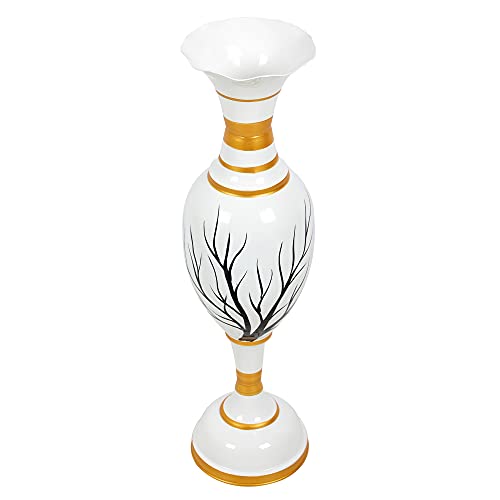 Image of Big Flower Vase for Living Room Corner Big Size Tall Metal Home Decor Item for Floor and Room- Large and Long Vase /Pot (25 Inches) Pack of 1