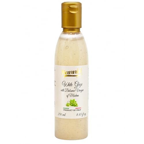 Sanniti Italian White Glaze with Balsamic Vinegar of Modena | Ideal for Dressing | Delicate Cream...