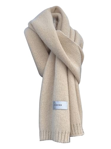 Verdusa Women's Knitted Scarf Letter Patched Neck Gaiter Warm Winter Scarves