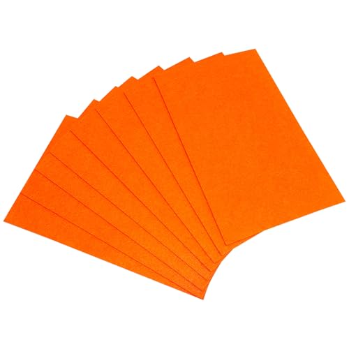 Image of Jtnohx Stiff Felt, 2mm Thick Felt Sheets for Crafts, 8 inchx12 inch Hard Felt Fabric Squares 8Pcs for DIY Projects (Orange)