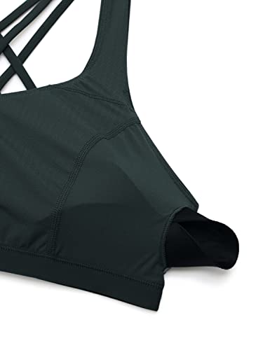 Image of CRZ YOGA Strappy V Neck Sports Bras | Medium Support, Removable Pads, Yoga, Brushed, Criss Cross Back, for Women