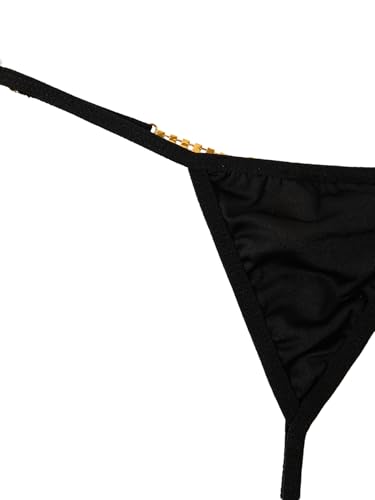 Image of RoseSeek Women's Sparkling Butterfly Chain Underwear Low Rise Cheeky G String Panty