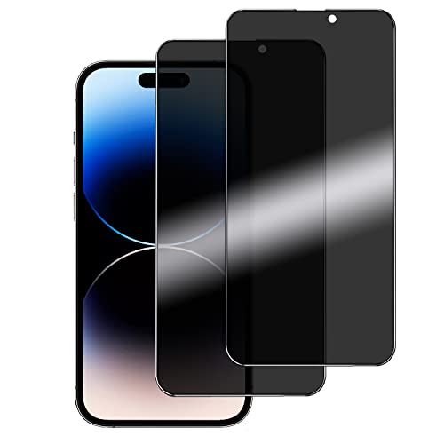 【覗き見防止】 iPhone14 Pro 用 ガラスフィルム 覗き見防止 アイフォン14Pro 液晶保護 フィルム のぞき見 あいふおん14プロ 強化ガラス のぞき見防止 全面保護/指紋防止/気泡ゼロ/貼り付け簡単/2枚セット