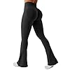 YEOREO Mini Flare Leggings Womens Workout Butt Lifting Legging Hidden Scrunch Seamless 32" Impact Lilliean Yoga Pants Black M