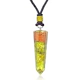 Orgonite Pendant Necklace - Peridot Crystal Orgone pendant with Orgone Energy-Emf Protection-Cho Ku Rei Reiki Charged-Negative Energy Transformer-Tested Cell Phone Radiation EMF Protection Device