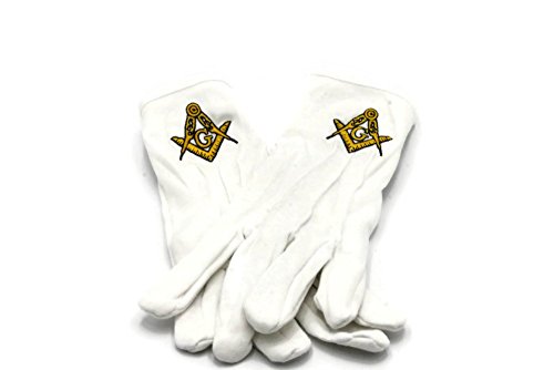 Masonic Gloves with Gold Embroidery