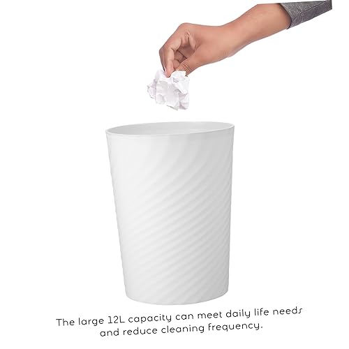 Caneca Rectangular de Plástico para Cocina 12L Blanca miniatura 5