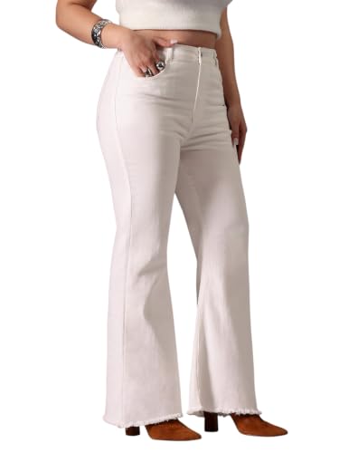 Image of Miss Chase A+ Women's Wide-Leg High-Rise Regular-Length Stretchable Shaping Denim Jeans