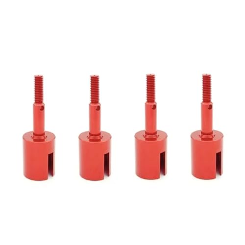 タミヤ用RCカーアクセサリー TT01用 TT02用 TT02B TT02D TT02E 1/10 RCリモコンカー 4個 メタルホイール 車軸ホイールカップ アップグレードパーツ アクセサリー(レッド)
