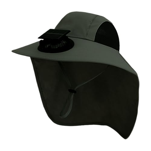 Sombrero con Ventilador Solar,Sombrero de Pesca con Ventilador Solar | Cargador USB Impermeable con Solapa para Senderismo Playa Jardinería