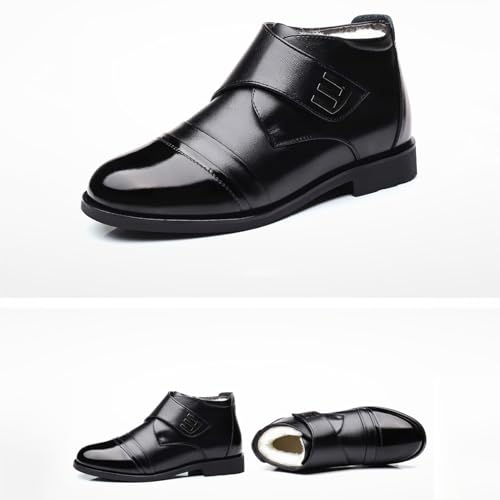 Men's Winter Genuine Leather Waterproof Dress Shoes Plush Fur-Lined High-Top For Men Business Occasions2