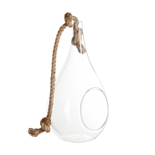 Atmosphera Créateur d'intérieur - Vase Suspendu & Corde Goutte 25cm Transparent