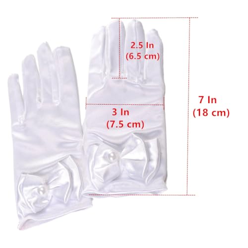 DreamHigh Wedding Flower Girl's Stretch Satin Dress Gloves3