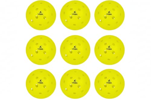 Image of YABA Premium Outdoor Pickleball Balls, 40-Hole Design | for Tournament & Competition Play, Perfectly Balanced, High Bounce True Flight, High-Performance All-Weather (Pack of 9)