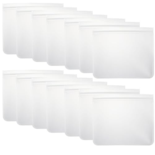 LDHHYH 15 Pack Reusable Freezer Bags, 8.6x7.3 Inch Silicone Freezer Bags Reusable Gallon Freezer Bags, Dishwasher Safe & BPA Free, Food Storage Bags for Vegetables, Marinate Meats, Cereal, Fruits LDHHYH 15 Pack Reusable Freezer Bags, 8.6x7.3 Inch Silicone Freezer Bags Reusable Gallon Freezer Bags, Dishwasher Safe & BPA Free, Food Storage Bags for Vegetables, Marinate Meats, Cereal, Fruits