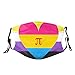 Nonbinary Pan Polyamorous Pride Flag Face Mask Washable Reusable Adults Breathable with 2 Filters Black