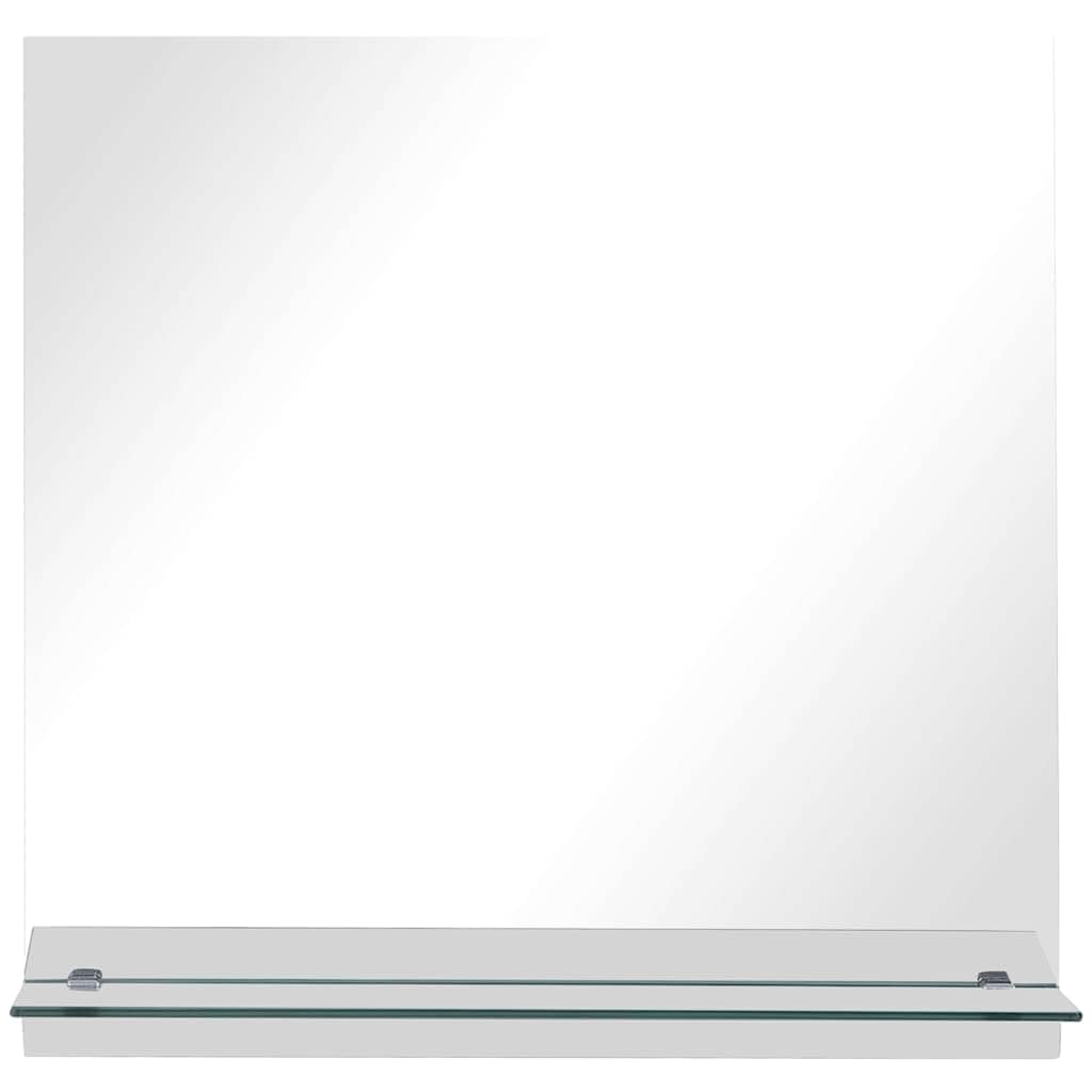 Wandspiegel mit Regal aus gehärtetem Glas 30×30 cm, Badspiegel mit Ablage 30×10 cm, Dekorationsspiegel für Badezimmer, Schlafzimmer, Flur, Wohnzimmer, Garderobe, Styling und Rasur