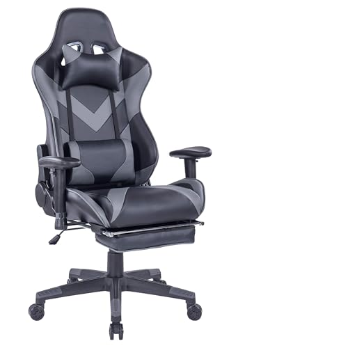 HEALGEN Gaming Chair with Retractable Footrest-Racing Style Gamer Chair-High-Back Ergonomic...