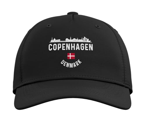 Gorra ajustable vintage con bandera danesa y skyline de Copenhague miniatura 2
