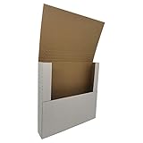 Rnisda 50 Pack 12‘’ Vinyl Record Mailers, 12.5x12.5x2'' Easy-Fold Height adjustable Box Mailers, for Shipping Mailing 12 inch Lp Album, Corrugated Cardboard, White (W1212E50)