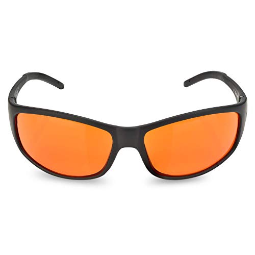 Spectra479 Unisex Blue Blocking Amber Non-Polarized Rectangular Sunglasses For Sleep-Biorhythm Safe(Tm)-Nighttime Eye Wear - Special Orange Tinted Glasses Help You Sleep And Relax Your Eyes,Standard