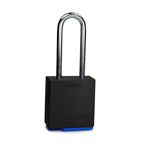 Image of PACLOCK's 1-Series Padlock, High Security Rotating Disc, 2-1 /2 inch Tall Hard. Stainless Steel Shackle, Exclusive Key Number, U-Pick! Keyed Alike w / 1 Key, Black