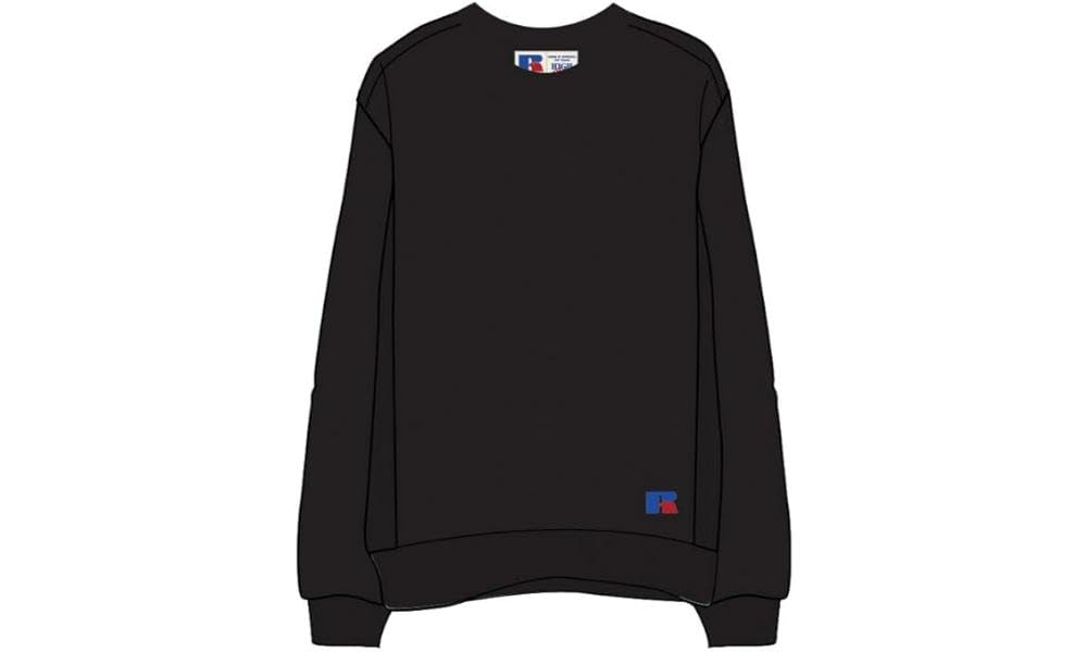 Russell Athletic E06091-IO-099 CREWNECK SWEATSHIRT Sweatshirt Men's BLACK Size XS
