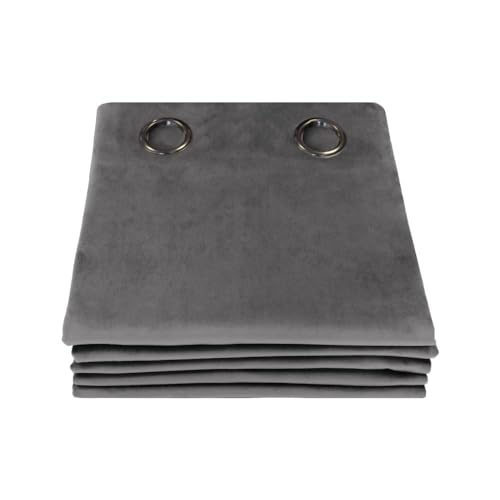 Moondream DecibelControl™ 3en1 Cortina Antirruido y Acústico | Térmico Invierno+Verano | 100% Opaca | Tecnología patentada | Fabricada en UE | Terciopelo | Ollaos | Gris MC09 | 130An x 260Al cm