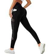 AGSWQ Leggings with Pockets for Women, High Waisted Workout Leggings Gym Running Yoga Pants