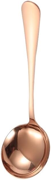 Silverware Flatware Set, 1/4/6/8/10/12 Pieces Stainless Steel Thick Spoons, Large Soup Spoons, Household Hotel Public Spoons(Rose Gold,8 Pieces)