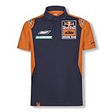 100% Algodón Red Bull KTM Official Teamline Camisa Polo, Azul Hombres XX-Large Camiseta Manga Corta, KTM Racing Team Original Ropa & Accesorios