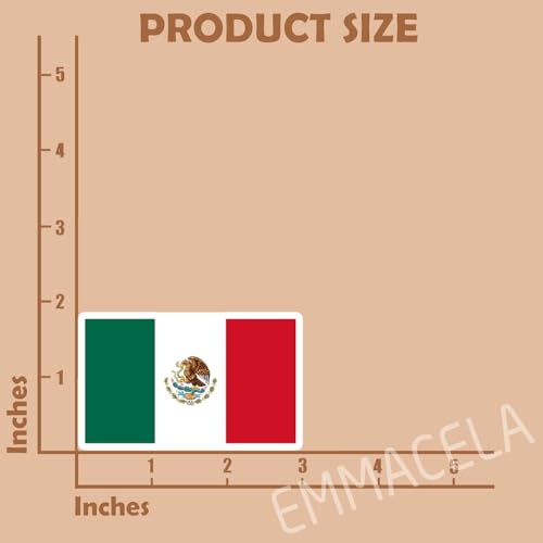 Image of (3PCS) Mexico Flag stickers, Countries Flag Stickers - Waterproof Vinyl Decals For Laptops, Tumblers, Water Bottles, Books, Scrapbooks, Size 3 X 1.8 Inch
