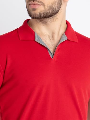 Image of Status Quo Men's Polo T-Shirt | Rich Cotton Blend | Slim Fit | All Day Comfort | Contrast Inner Placket | Polo Collar