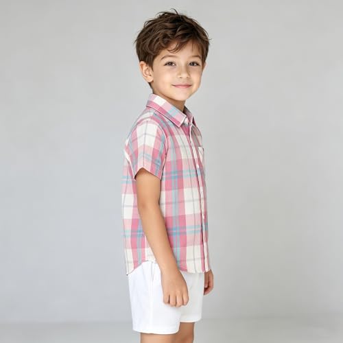 Image of Mud Kingdom Little Boys Dress Shirts Short Sleeve Cute Summer